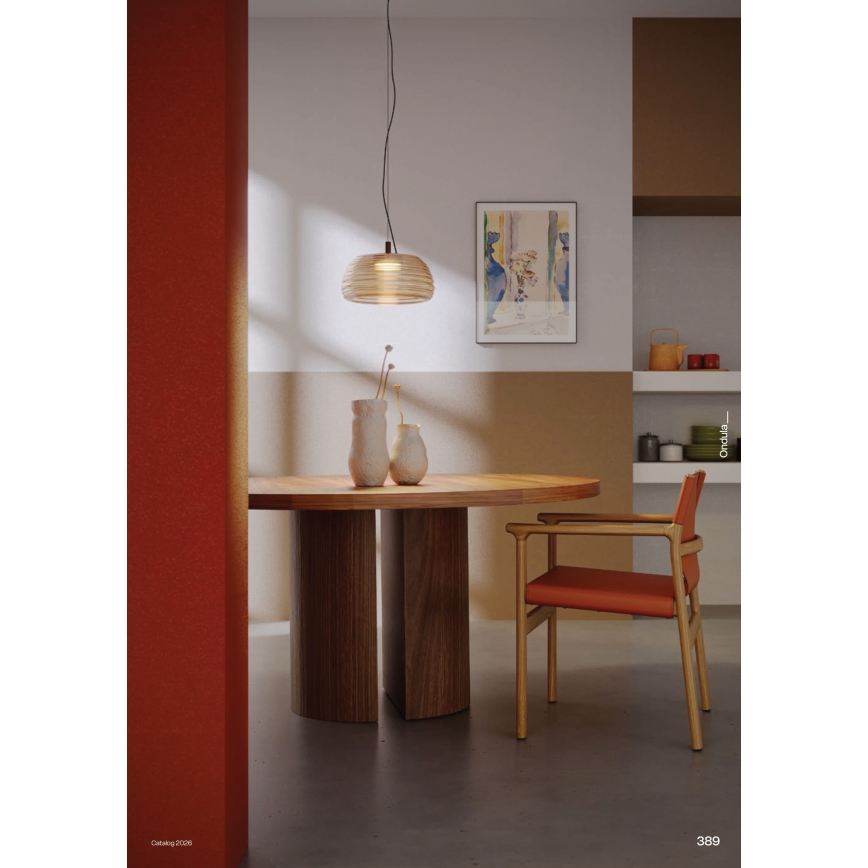 Redo 01-4542 - Suspension LED dimmable sur câble ONDULA LED/16W/230V 2700K/3000K CRI 90 Ø 41 cm beige/fumé