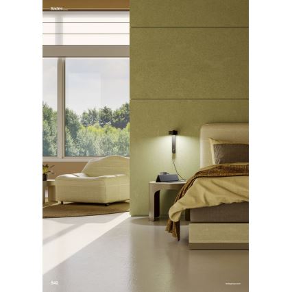 Redo 01-4643 - Applique murale LED SADES, 6 W, 230 V, IRC 90, port USB, noir