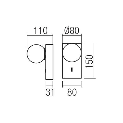 Redo 01-4656 - Applique murale LED NORMA LED/5W/230V IRC 90 USB blanche