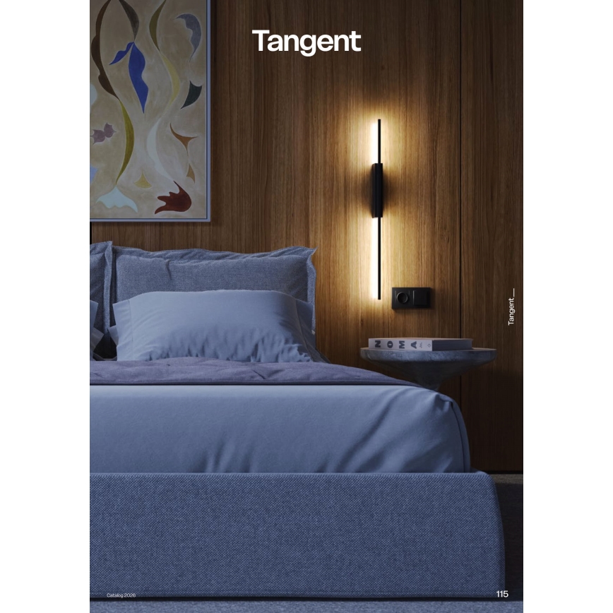 Redo 01-4675 - Applique murale LED TANGENT/9W/230V 2700/2850/3000K IRC 90 noire