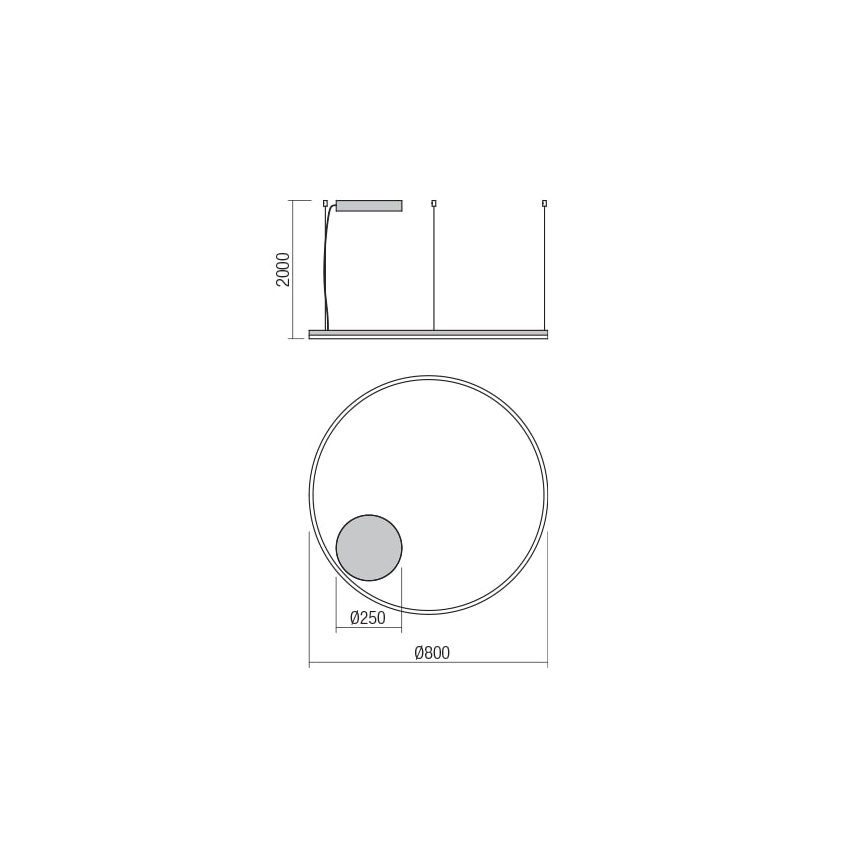 Redo 01-4877 - Lustre LED dimmable suspendu sur câble ORBIT LED/55W/230V 2700/3000K bronze