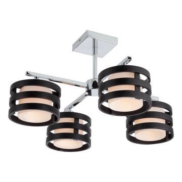 Redo 01-627 - Suspension sur tige KIM 4xE14/28W/230V chrome brillant/noir