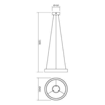 Redo 01-671 - Suspension filaire LOOP LED/38W/230V d. 45 cm blanc