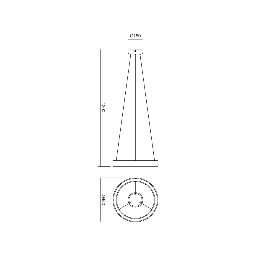 Redo 01-671 - Suspension filaire LOOP LED/38W/230V d. 45 cm blanc