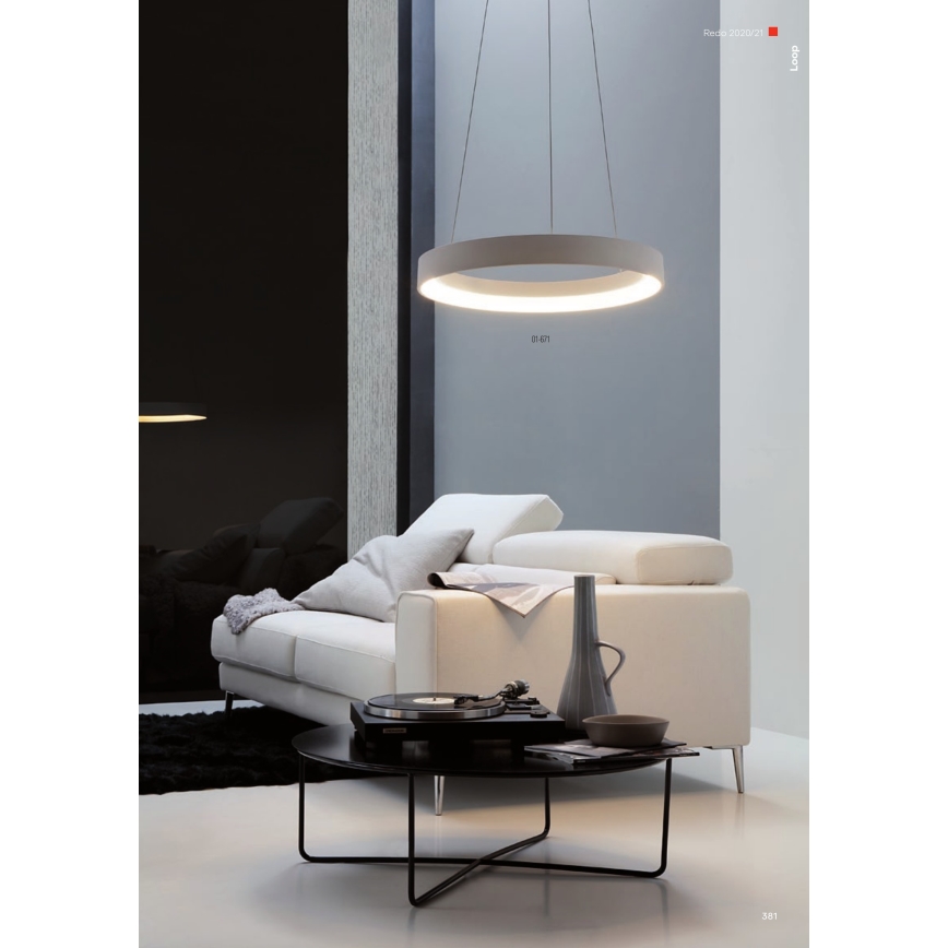 Redo 01-672 - Suspension filaire LOOP LED/48W/230V d. 60 cm blanc