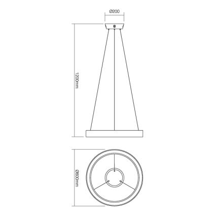 Redo 01-672 - Suspension filaire LOOP LED/48W/230V d. 60 cm blanc
