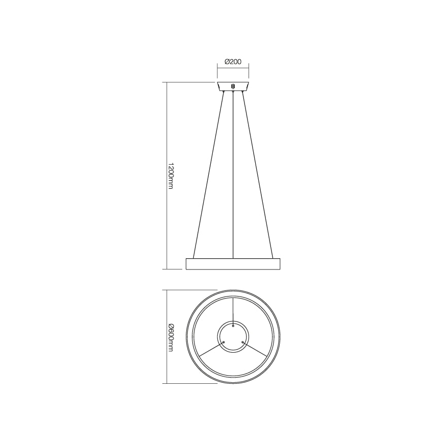 Redo 01-672 - Suspension filaire LOOP LED/48W/230V d. 60 cm blanc