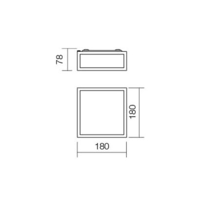 Redo 01-704 - Plafonnier de salle de bain EGO 1xE27/52W/230V 18x18 cm IP44