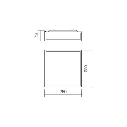 Redo 01-705 - Plafonnier de salle de bain EGO 2xE27/60W/230V 28x28 cm IP44