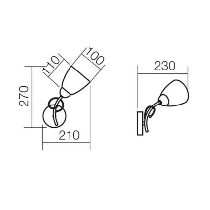 Redo 02-649 - Applique murale NOELLA 1xE14/28W/230V laiton