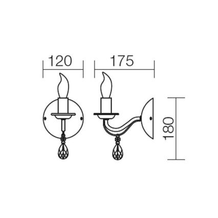 Redo 02-709 - Applique murale FABIOLA 1xE14/28W/230V