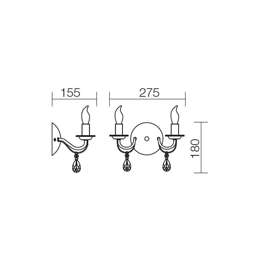 Redo 02-710 - Applique murale FABIOLA 2xE14/28W/230V
