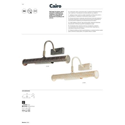 Redo 02-844 - Applique pour tableau CAIRO 2xE14/28W/230V