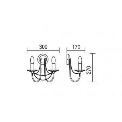 Redo 02-859 - Applique murale ARIEL 2xE14/28W/230V cuivre