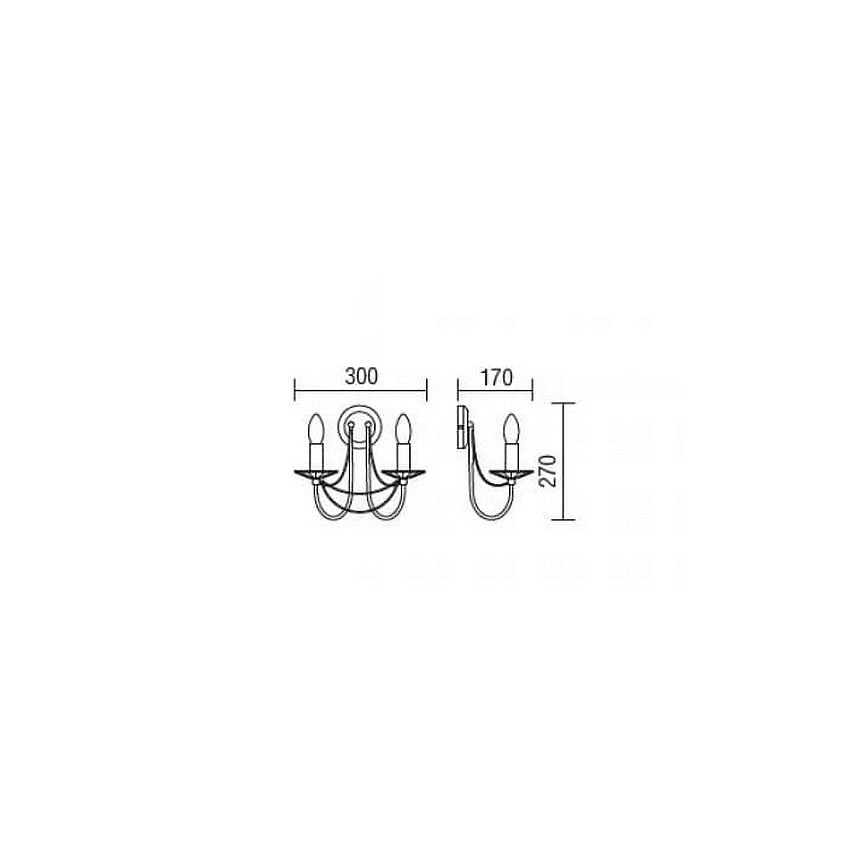 Redo 02-859 - Applique murale ARIEL 2xE14/28W/230V cuivre
