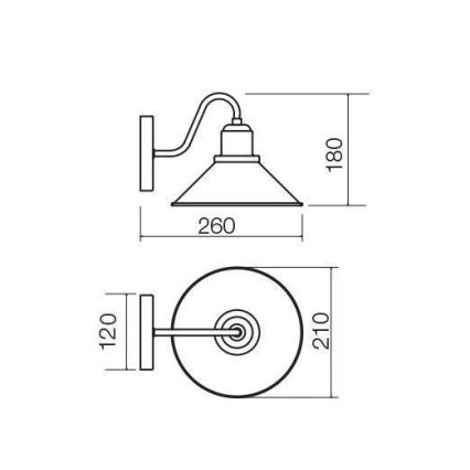 Redo 02-934 - Applique murale VERNER 1xE27/42W/230V