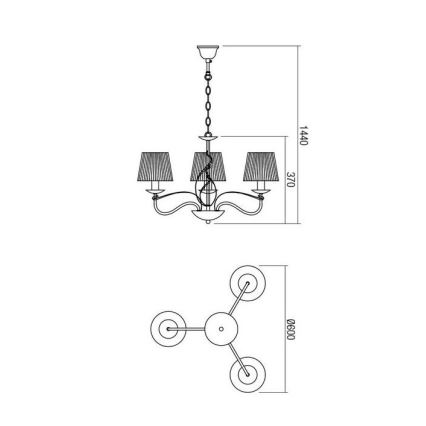 Redo 02-951 - Suspension chaîne VIRTUU 3xE14/28W/230V