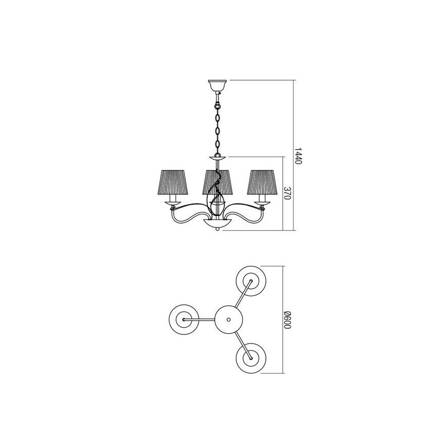 Redo 02-951 - Suspension chaîne VIRTUU 3xE14/28W/230V