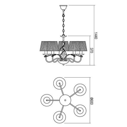 Redo 02-952 - Suspension chaîne VIRTUU 5xE14/28W/230V