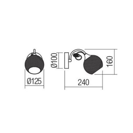 Redo 02-969 - Applique murale ASPERA 1xE14/28W/230V noir