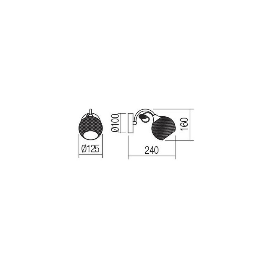 Redo 02-969 - Applique murale ASPERA 1xE14/28W/230V noir