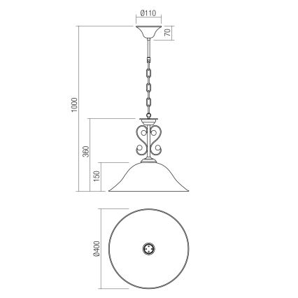 Redo 02-990 - Suspension chaîne VERSUS 1xE27/42W/230V