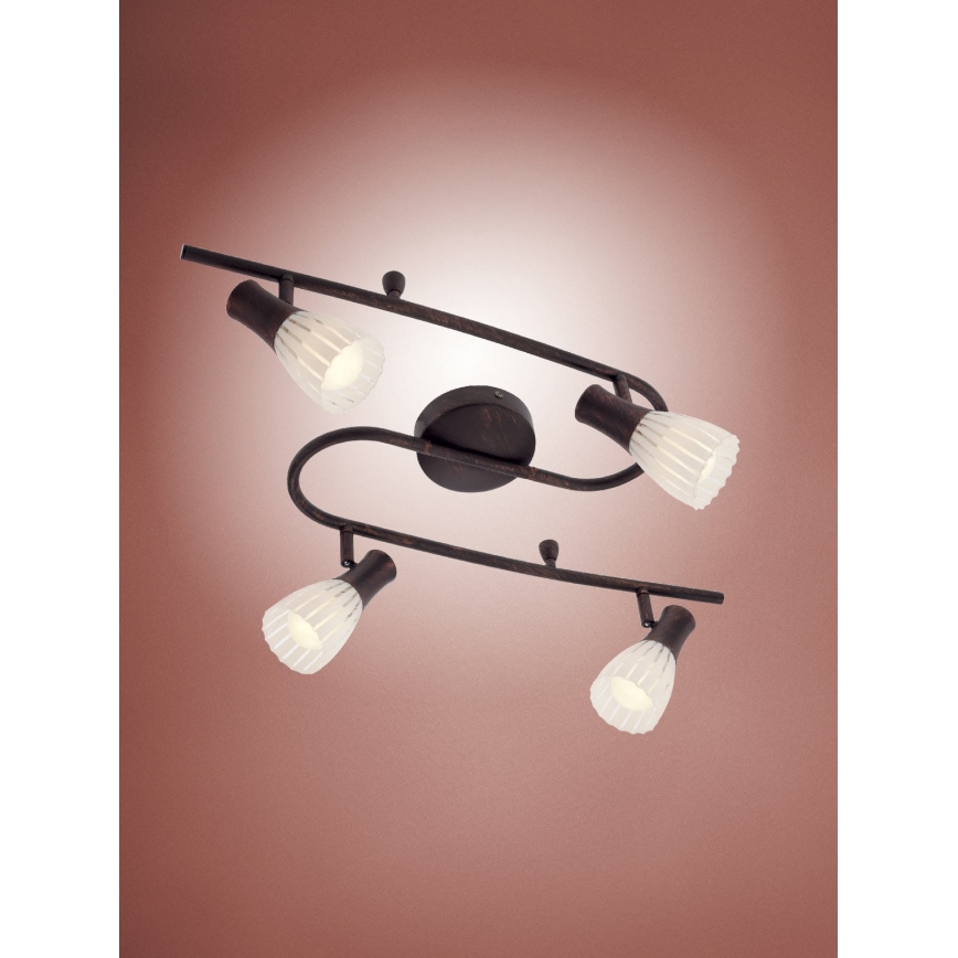 Redo 04-320 - Spot DIONE 4xE14/28W/230V patine/cuivre