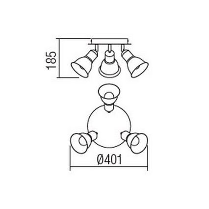 Redo 04-465 - Spot OLAF 3xE14/12W/230V