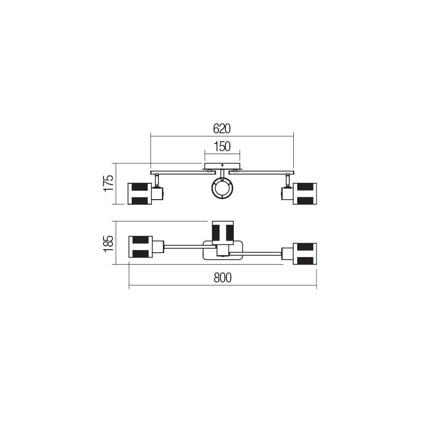 Redo 04-521 - Lustre monté en surface BASKET 3xE27/42W/230V bronze