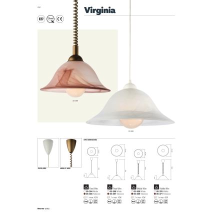 Redo 05-364 - Suspension filaire VIRGINIA 1xE27/42W/230V blanc