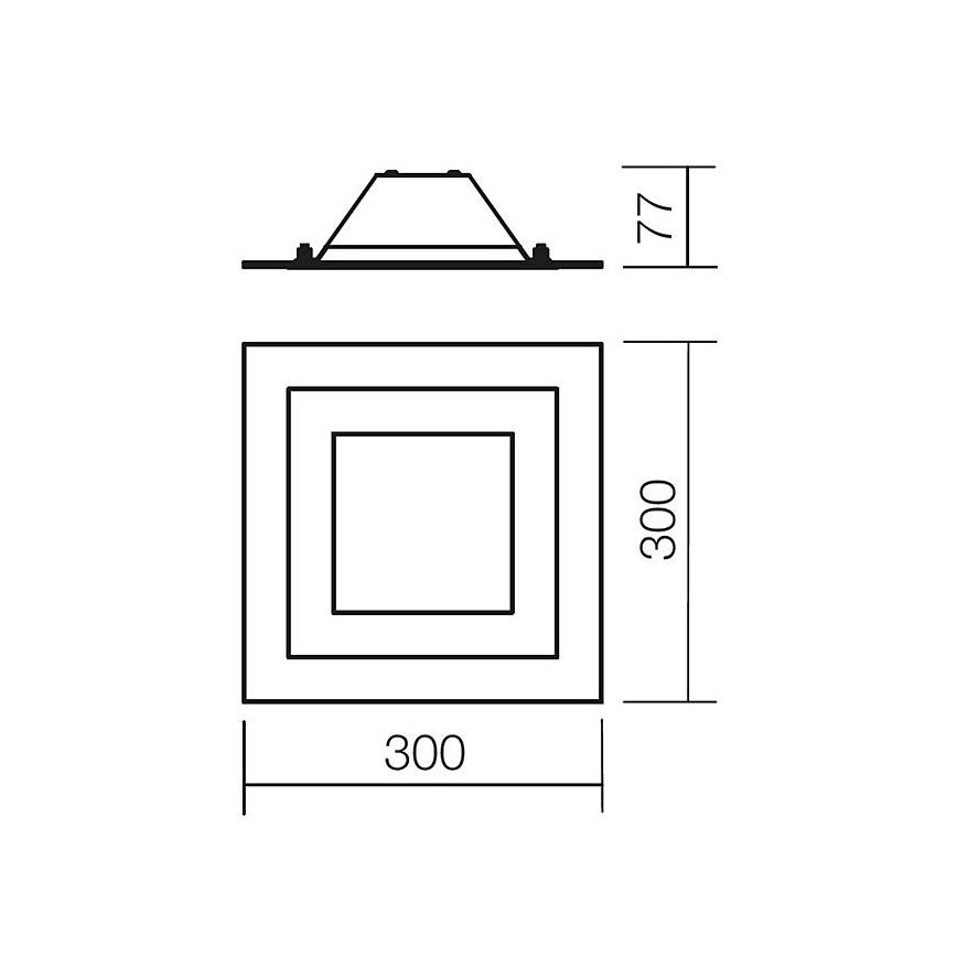 Redo 05-828 - Plafonnier SPECTRE 1xE14/28W/230V 30x30 cm chromé brillant/blanc