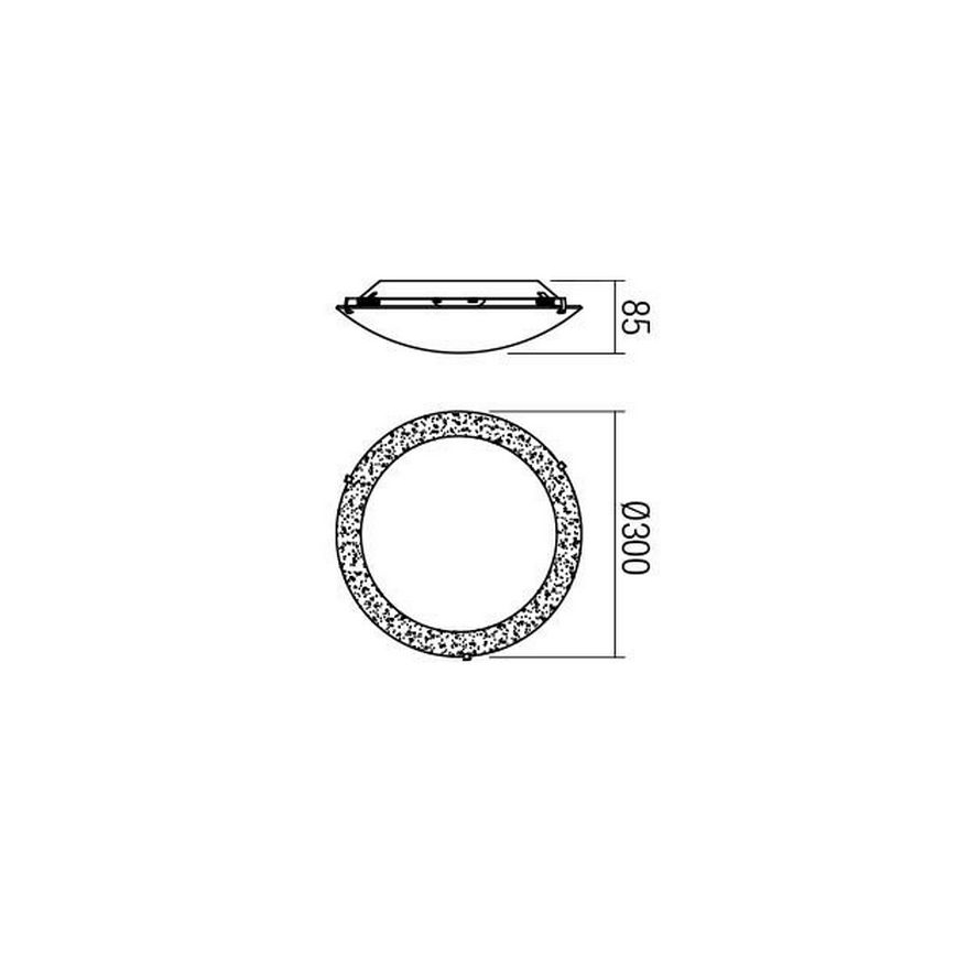 Redo 05-865 - Plafonnier ARTEMIS LED/12W/230V d. 30 cm argent