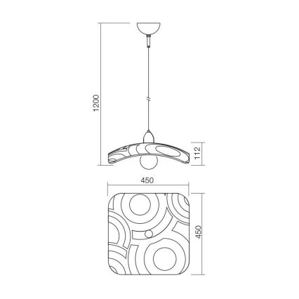 Redo 05-877 - Suspension sur câble COCOON 1xE27/42W/230V crème