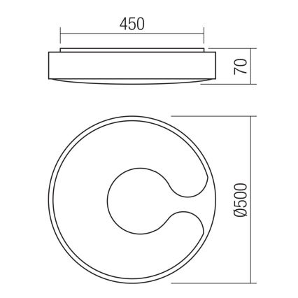05-927 - Plafonnier LED RGBW dimmable BIGSI LED/48W/230V 3000-6500K Ø 50 cm noir + télécommande