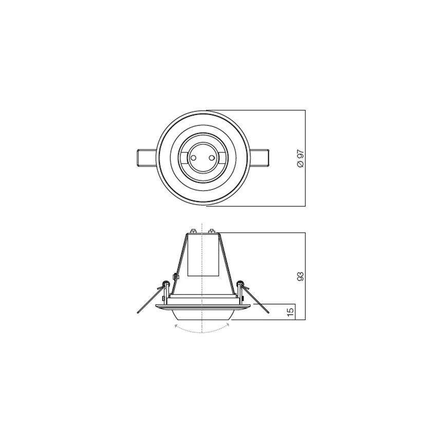 Redo 70069 - Plafonnier encastré TR 1xE14/28W/230V doré