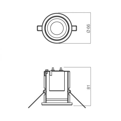 Redo 70218 - Plafonnier encastré FR 1xE14/30W/230V laiton