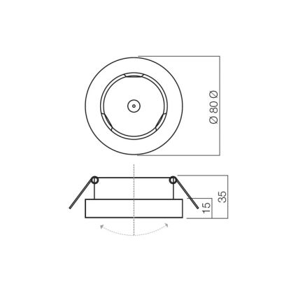 Redo 70280 - Luminaire encastré MT 1xGU5,3/50W/12V argenté