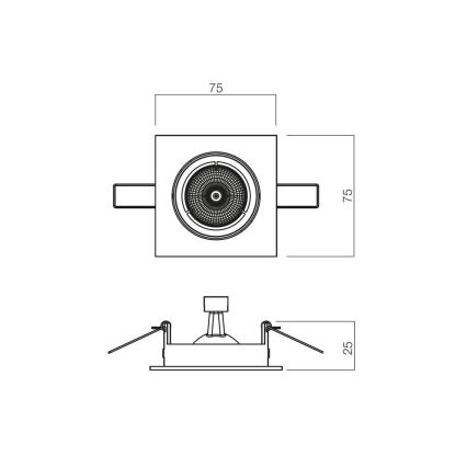 Redo 70328 - Spot encastrable MT 1xGU10/50W/12V