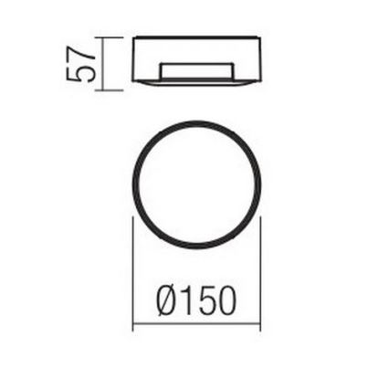 Redo 90004 - Plafonnier extérieur SKOR LED/12W/230V d. 15 cm IP54 marron