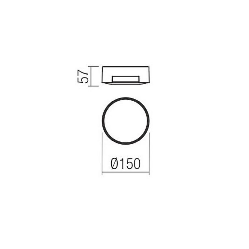 Redo 90004 - Plafonnier extérieur SKOR LED/12W/230V d. 15 cm IP54 marron