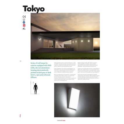 Redo 90017 - Applique murale LED d'extérieur TOKYO LED/12W/230V IP54