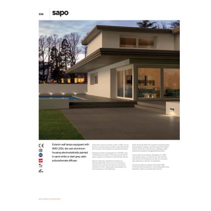 Redo 90070 - Applique murale extérieure LED SAPO LED/3W/230V IP65