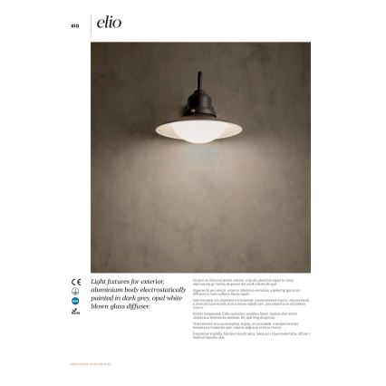 Redo 90093 - Applique murale d'extérieur ELIO 1xE27/42W/230V IP44