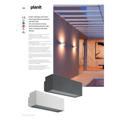 Redo 90096 - Applique murale d'extérieur LED PLANIT LED/10W/230V 3000K IP54 anthracite