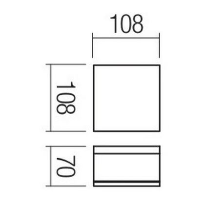 Redo 90109 - Plafonnier LED extérieur AKRON 1xLED/9W/230V IP54