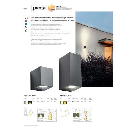 Redo 90152 - Applique murale d'extérieur PUNTA 2xGU10/7W/230V IP44