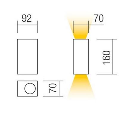 Redo 90152 - Applique murale d'extérieur PUNTA 2xGU10/7W/230V IP44