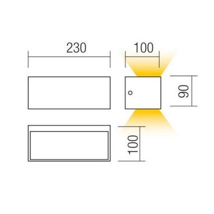 Redo 90154 - Applique murale LED d'extérieur LAMPRIS 1xLED/12W/230V IP65