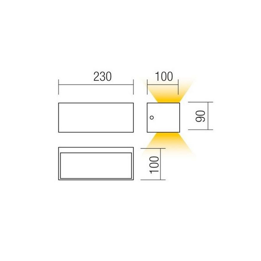 Redo 90154 - Applique murale LED d'extérieur LAMPRIS 1xLED/12W/230V IP65