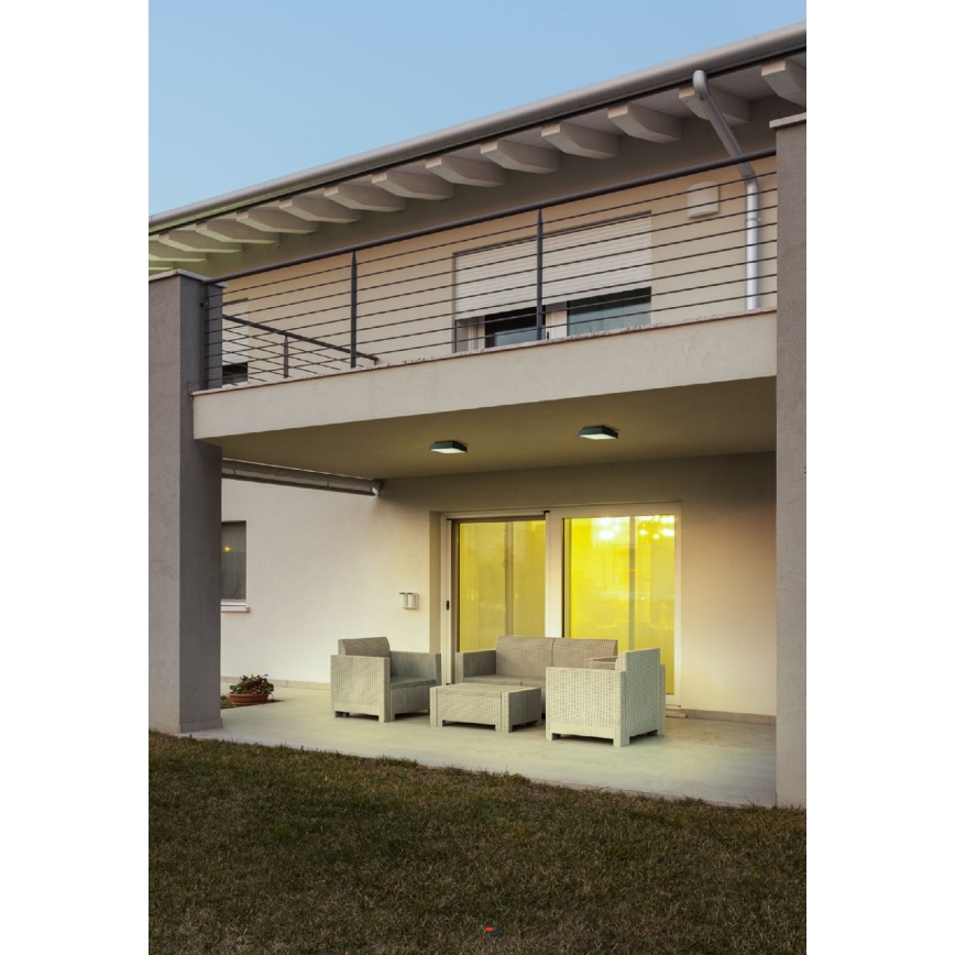 Redo 90157 - Plafonnier extérieur MARINA LED/12W/230V 22x22 cm IP65 anthracite